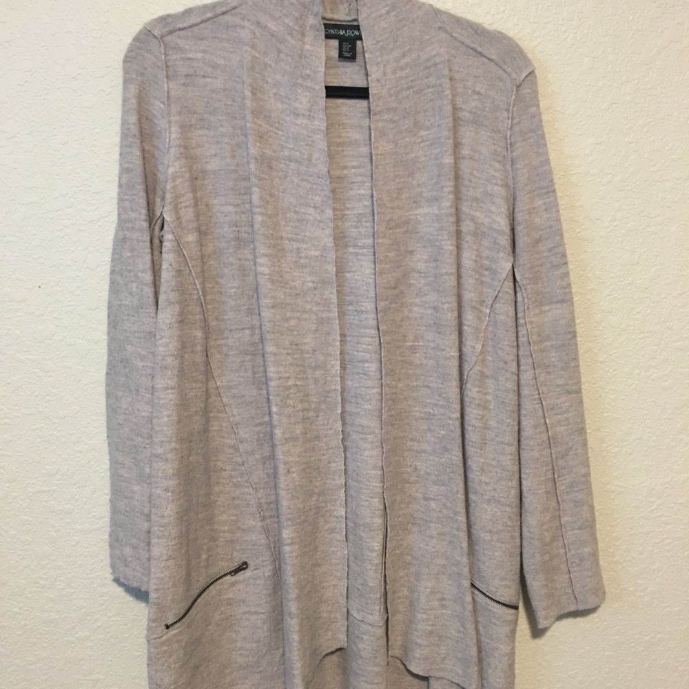 Cynthia Rowley Merino Wool Open Front Cardigan